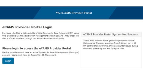 veterans portal for providers.